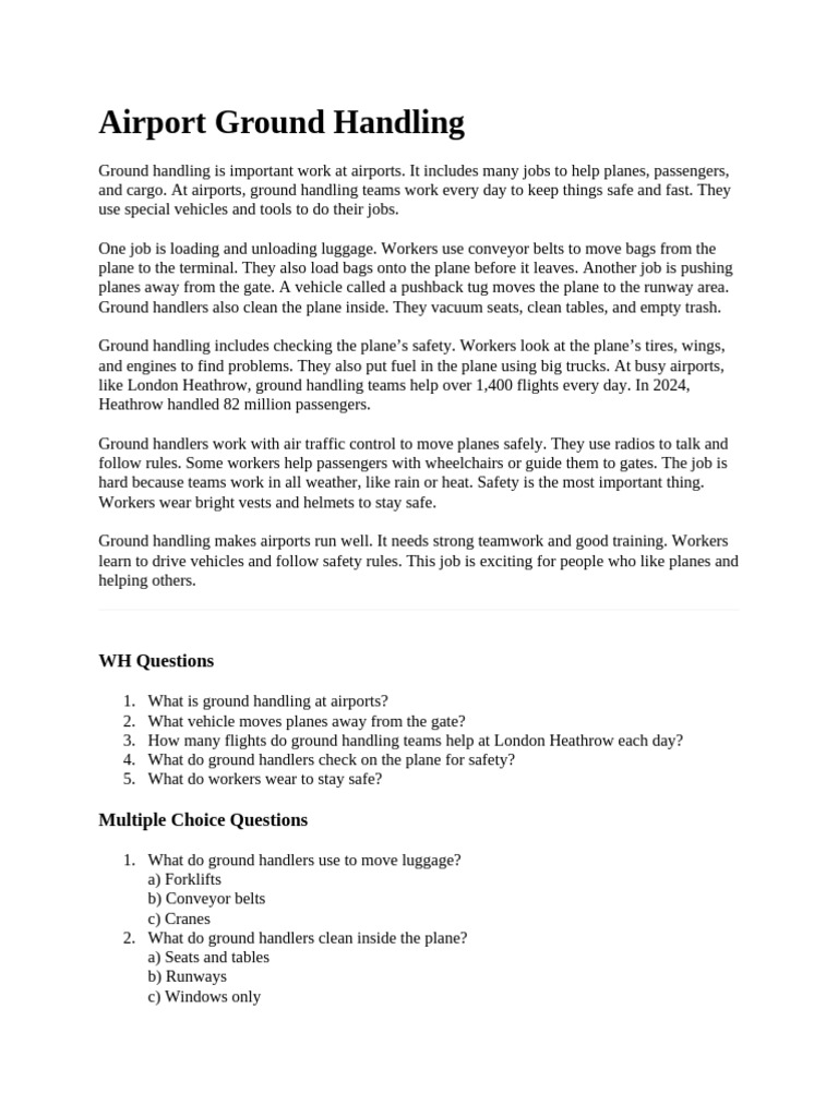 Airport Ground Handling Overview | PDF | Airport | Aviation