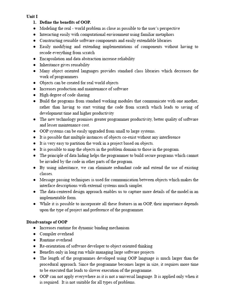 Benefits and Challenges of OOP | PDF | Parameter (Computer Programming ...