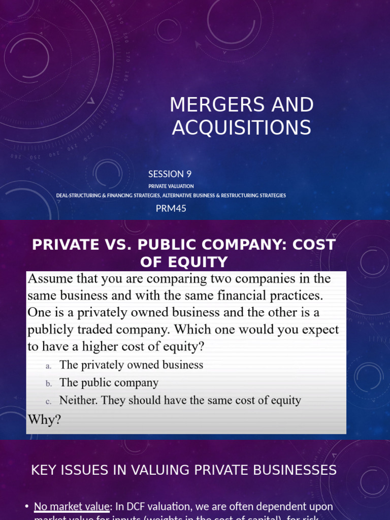 Session 9 M&A PRM45 | PDF | Leveraged Buyout | Mergers And Acquisitions