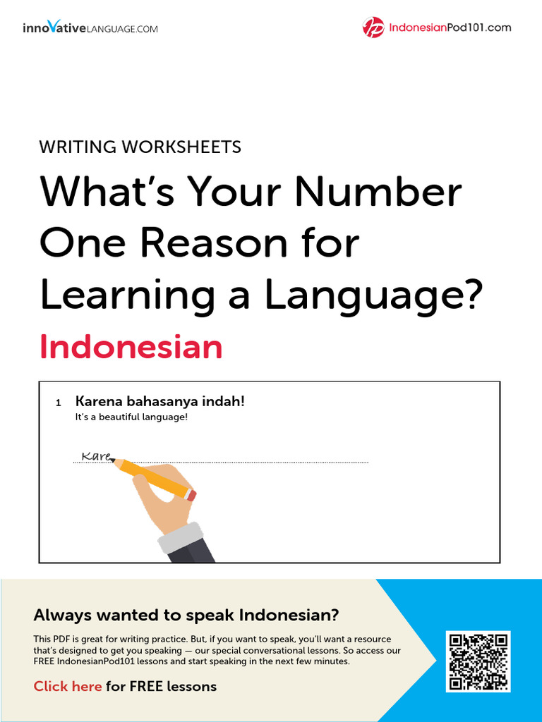 Indonesian Writing Practice Workbook | PDF | Indonesian Language ...