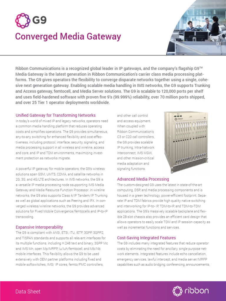 G9 Media Gateway Overview | PDF | Ip Multimedia Subsystem | Computer ...