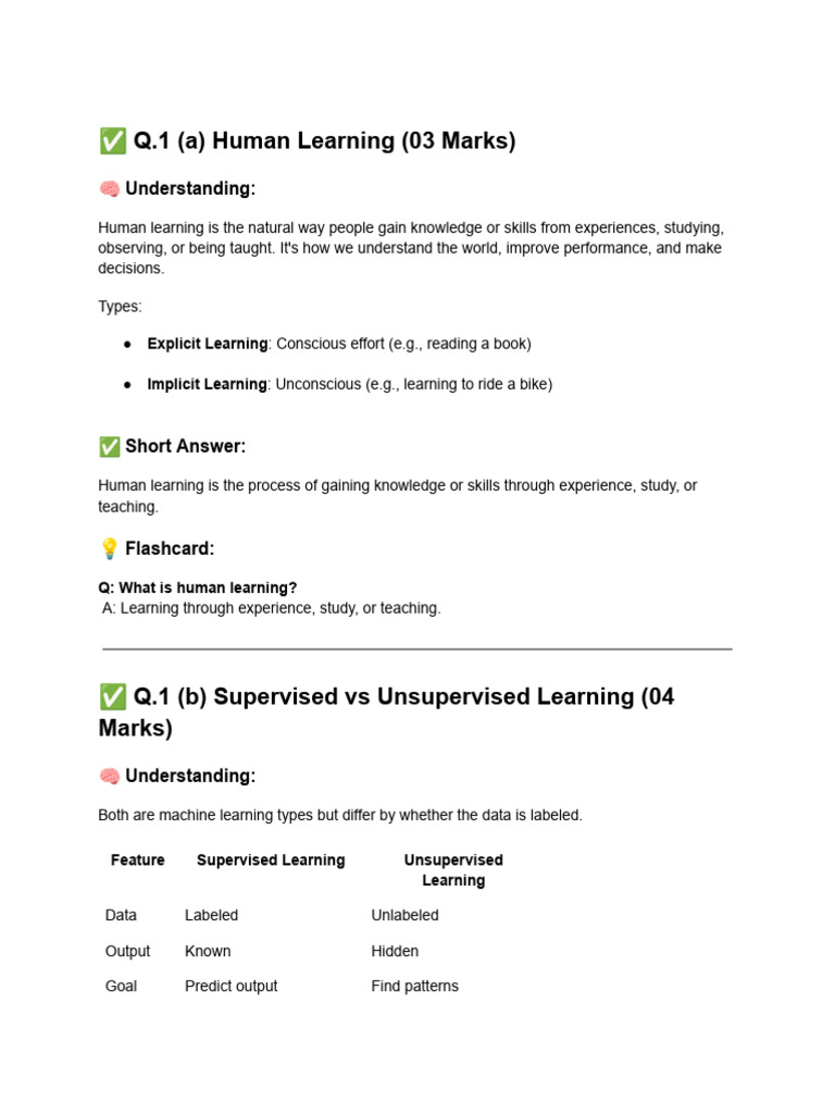 Human Learning and Machine Learning Basics | PDF | Machine Learning ...
