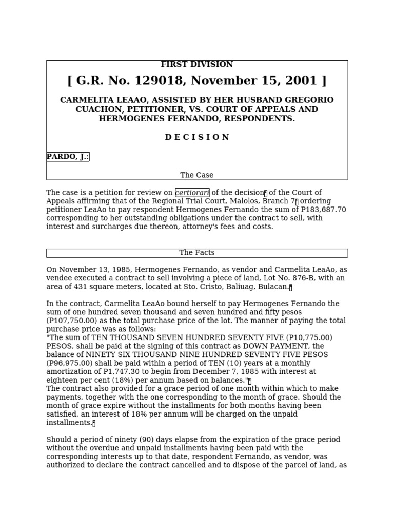 Court Ruling on Land Sale Dispute | PDF | Foreclosure | Mortgage Law