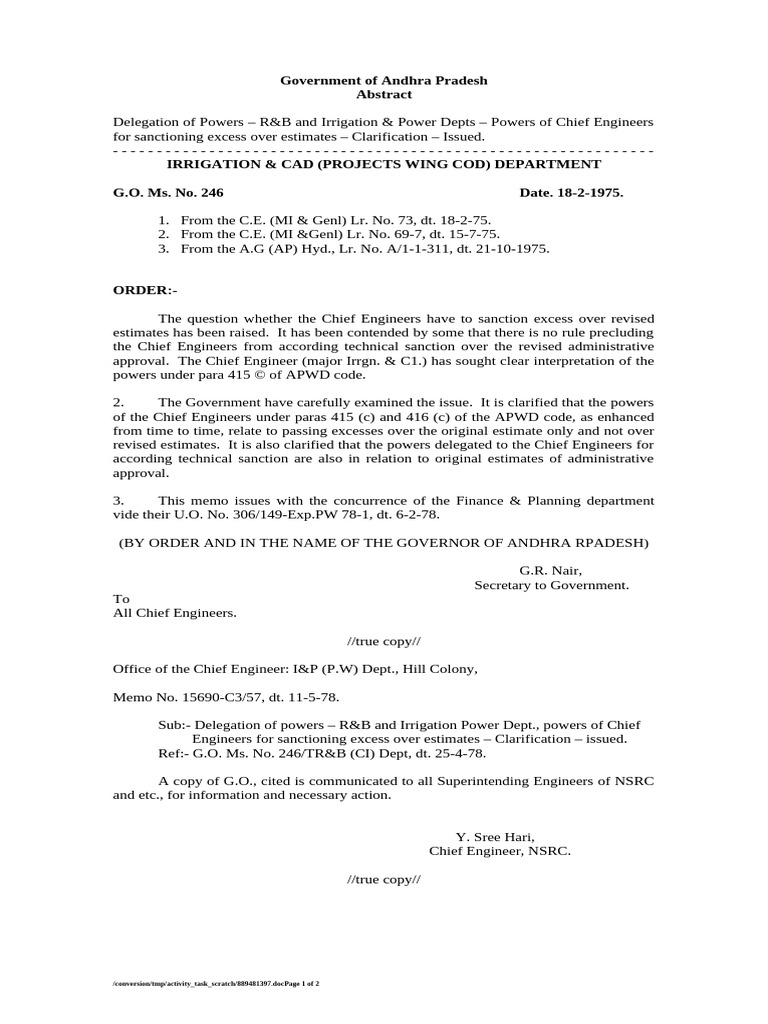 TS Excess Powers GO 246 1975 | PDF