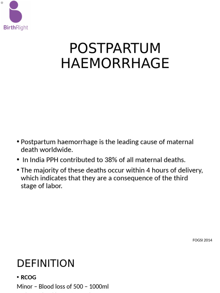 PPH Anusha | PDF | Childbirth | Uterus