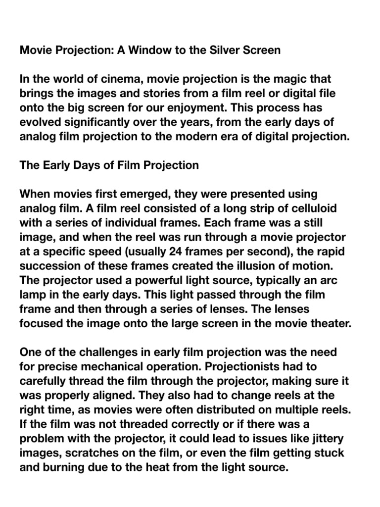 Movie Projection D3 3.0 | PDF | Video | Film And Video Technology