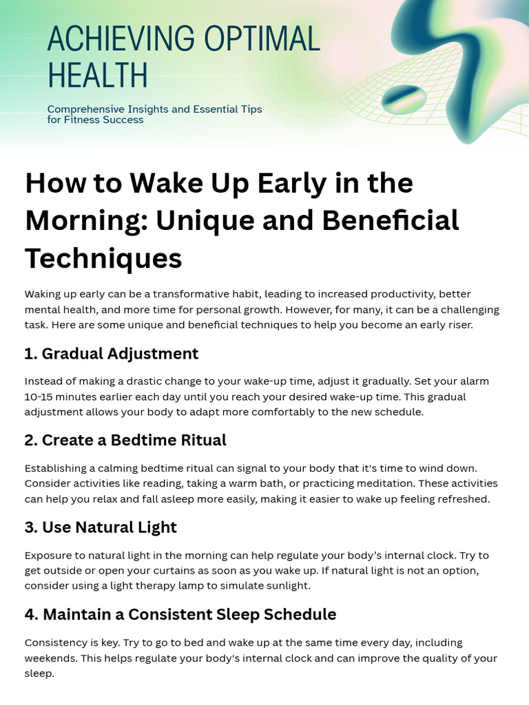 Image showcasing How To Wake Up Early in The Morning Unique and Beneficial Techniques ...