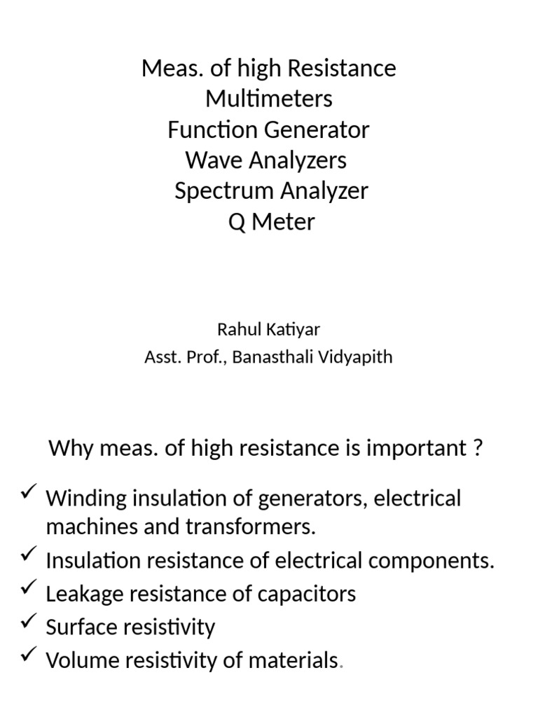 High R, Wave and Spectrum Analyzers | PDF | Computer Engineering ...