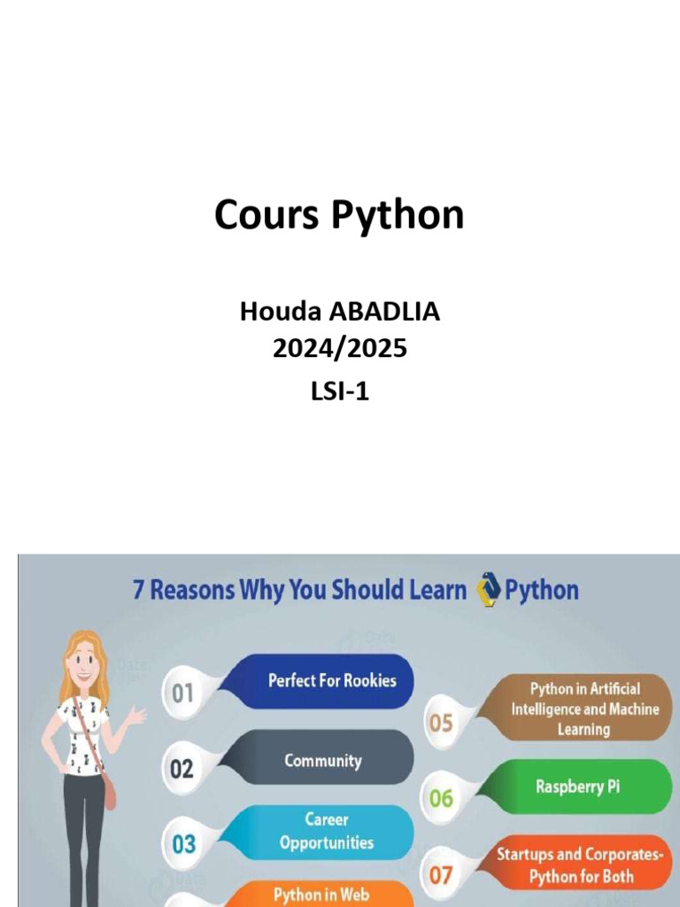 Introduction au Cours de Python 2024 | PDF | Variable (informatique ...