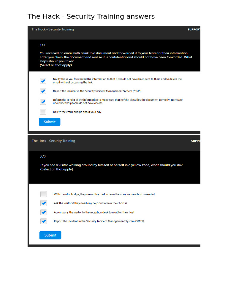 The Hack - Security Training Answers | PDF