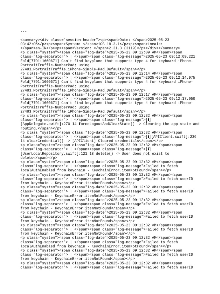 iOS 18.3.1 Log: Keychain Errors | PDF | Apple Inc. Software | Mac Os