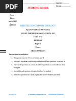 UNEB Biology Paper 2025 Mock Exam | PDF | Seed | Plants