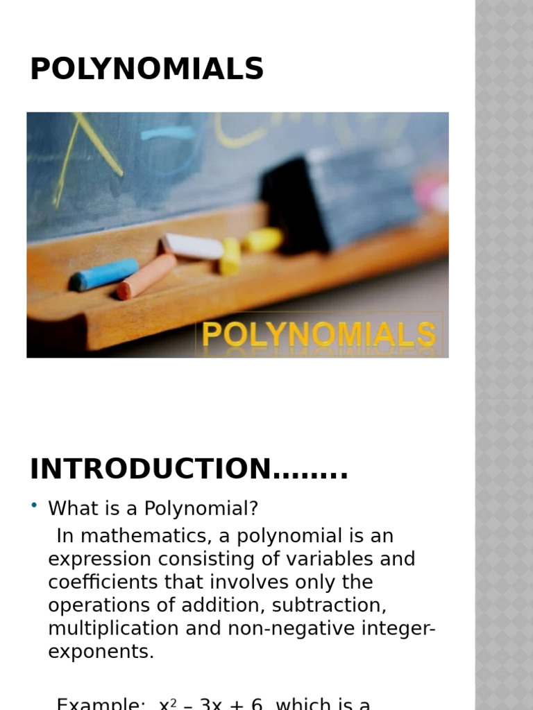 Understanding Polynomials: Types & Uses | PDF | Polynomial | Elementary ...