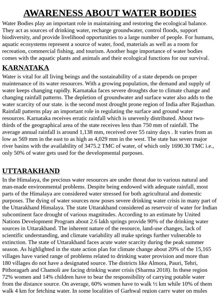 Water Crisis in Karnataka and Uttarakhand | PDF | Water Scarcity | Water
