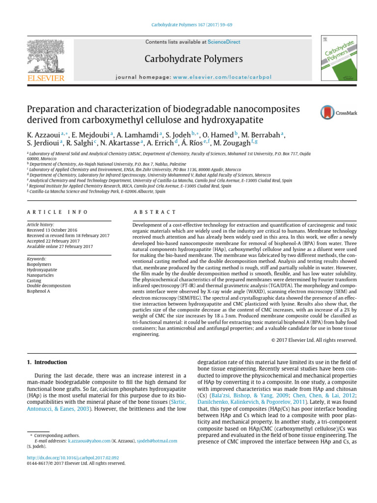 Preparation and Characterization of Biodegradable Nanocomposites ...