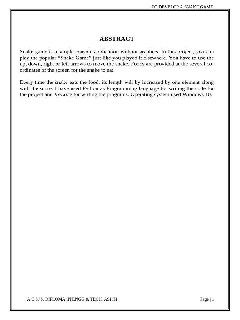 Python Snake Game Development Guide | PDF | System | Reliability ...
