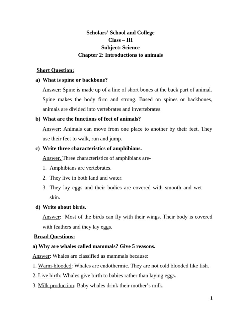 Chapter 2 Introduction To Animal | PDF | Insects | Mammals