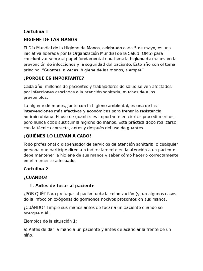 5 Momentos Clave para la Higiene de Manos | PDF | Lavado de manos | Higiene
