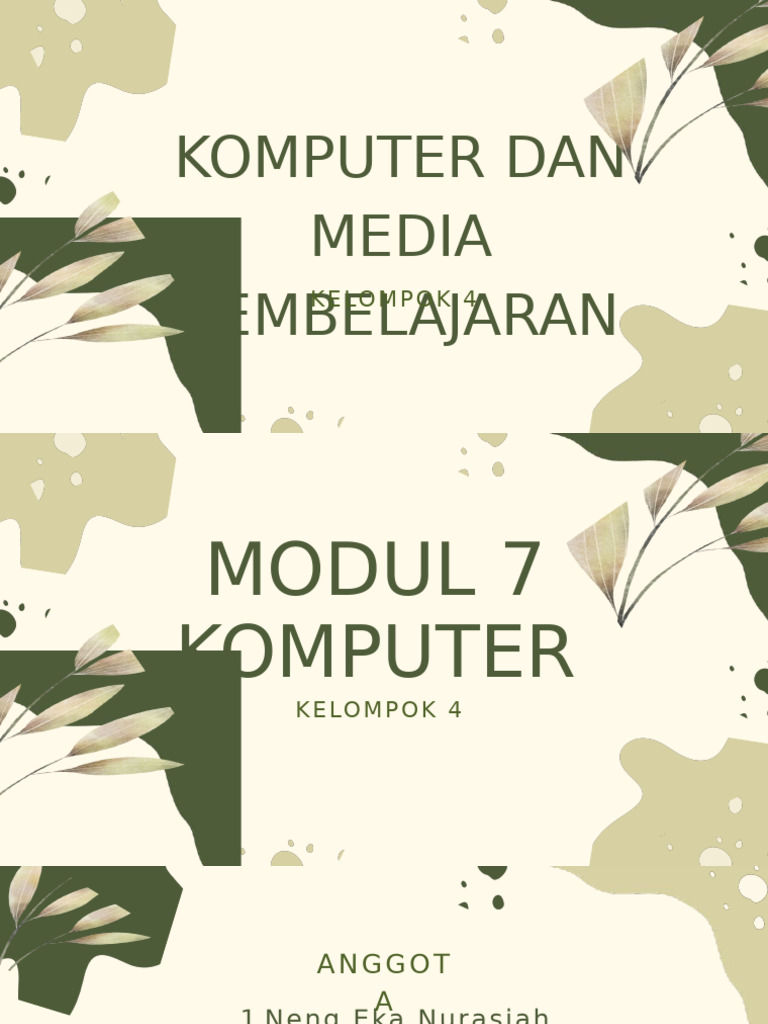 Modul 7 Komputer Dan Media Pembelajaran Kelompok 4 | PDF