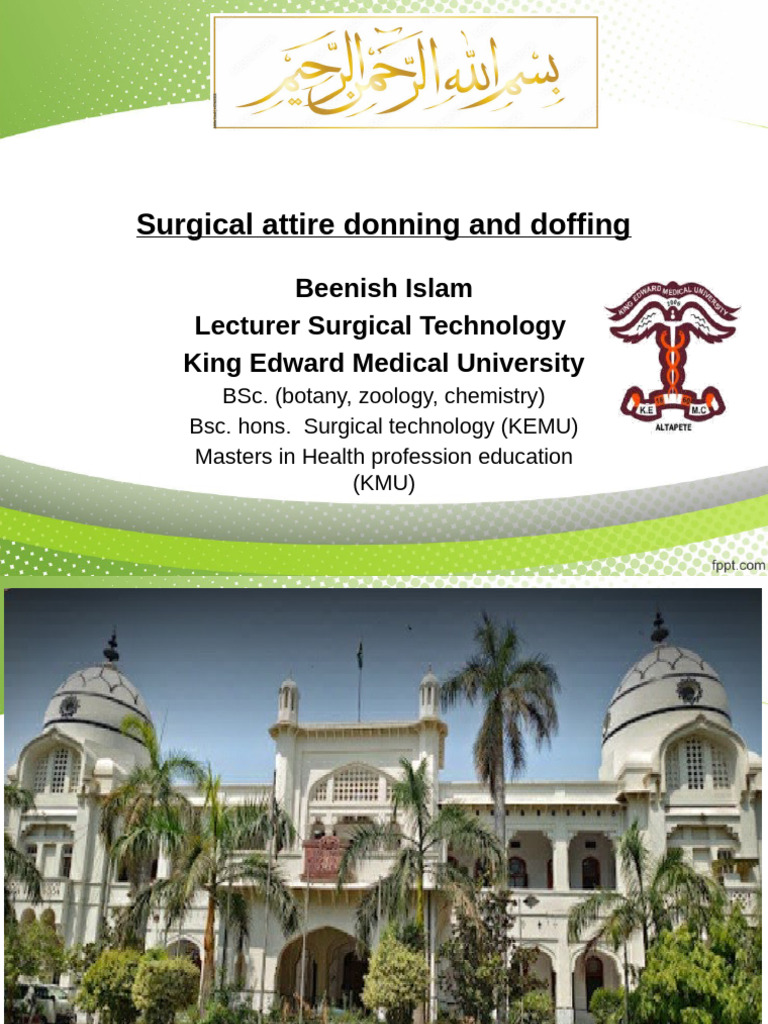 Surgical Attire Donning Procedures | PDF | Surgery | Antimicrobial