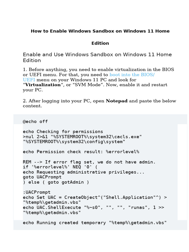 Install Sanbox in Windows 11 | PDF | Computer Architecture | Software