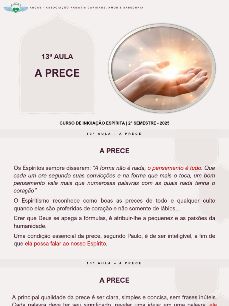 A Importância da Prece no Espiritismo | PDF | Oração
