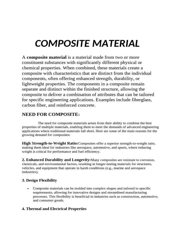 Composite Material Composition Overview | PDF | Fibers | Composite Material