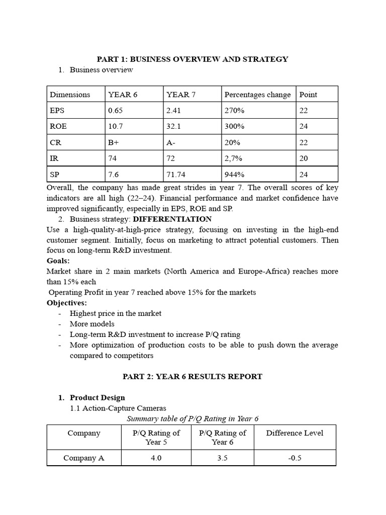 Year 7 Business Strategy & Performance Report | PDF | Debt | Leverage ...