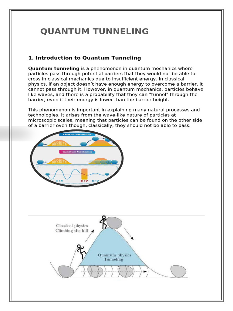 Quantum Tunneling Concepts And Applications Pdf Quantum Tunnelling 