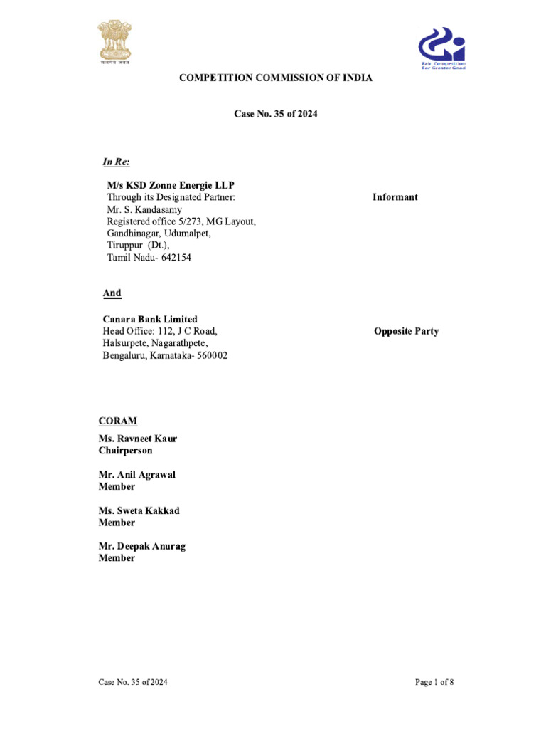 CCI ORder in Case 35 of 2024 | PDF