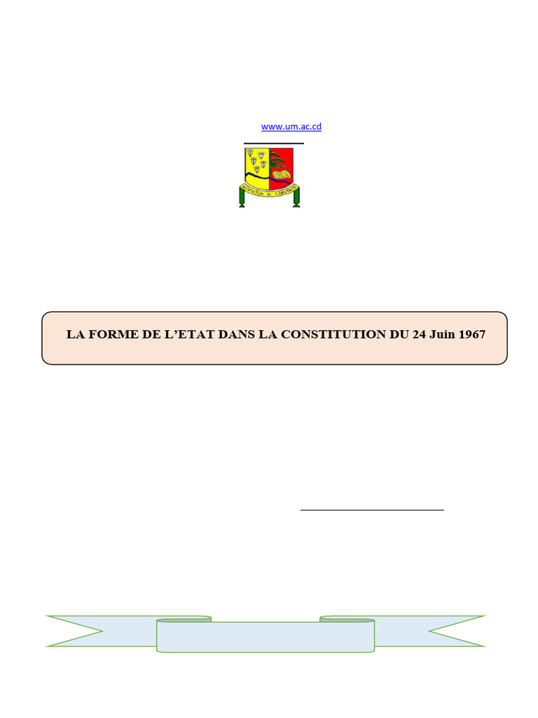 Forme de l'État dans la RDC de 1967 | PDF | Totalitarisme | État