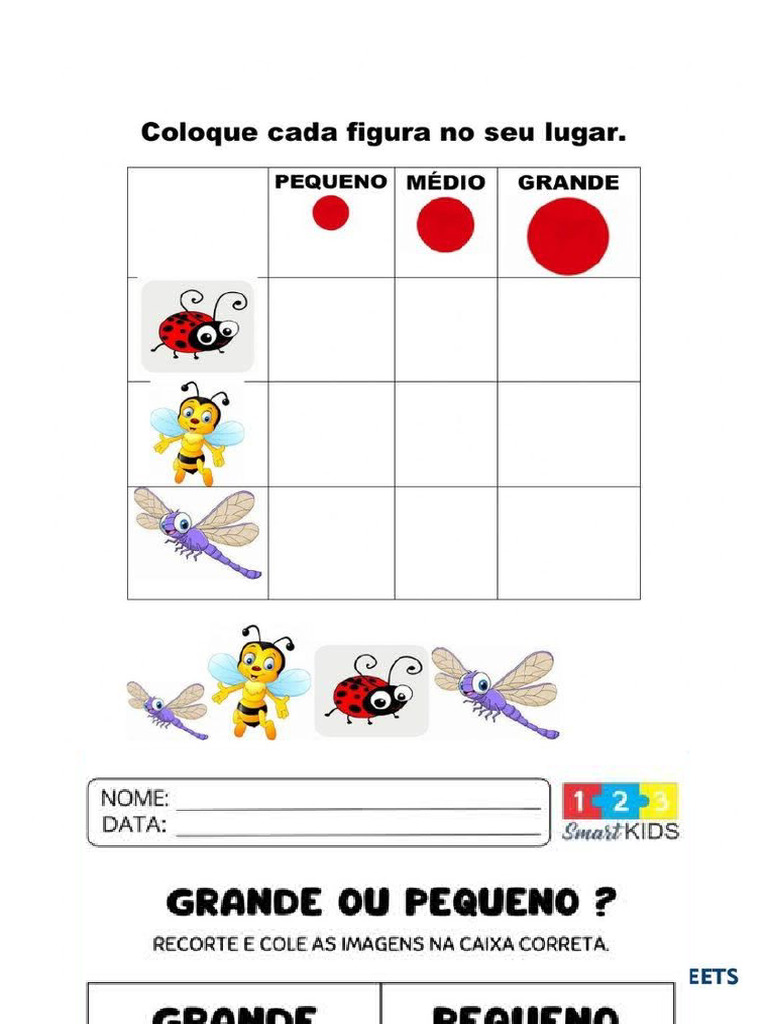 Atividade Grande Pequeno - Recorte | PDF