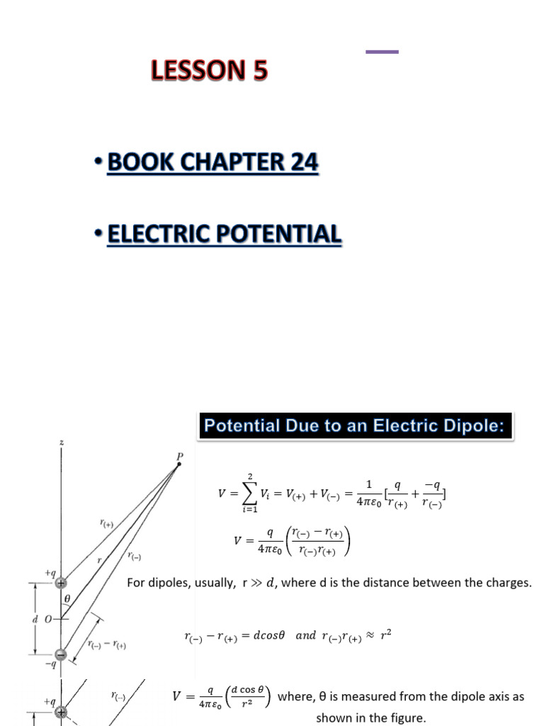Electric Potential and Dipole Calculations | PDF | Electric Field ...