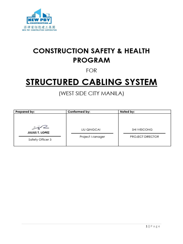PBY-Construction Safety and Health Program For WEST SIDE CITY (Revised ...