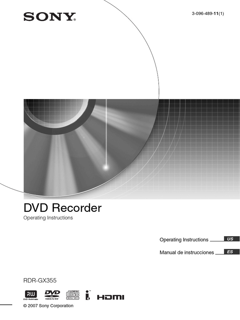 DVD Recorder RDRGX355 Manual | PDF | Compact Disc | Set Top Box