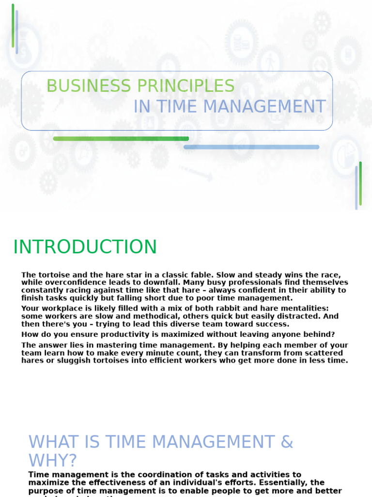 Business Principles in Time Management | PDF | Time Management ...