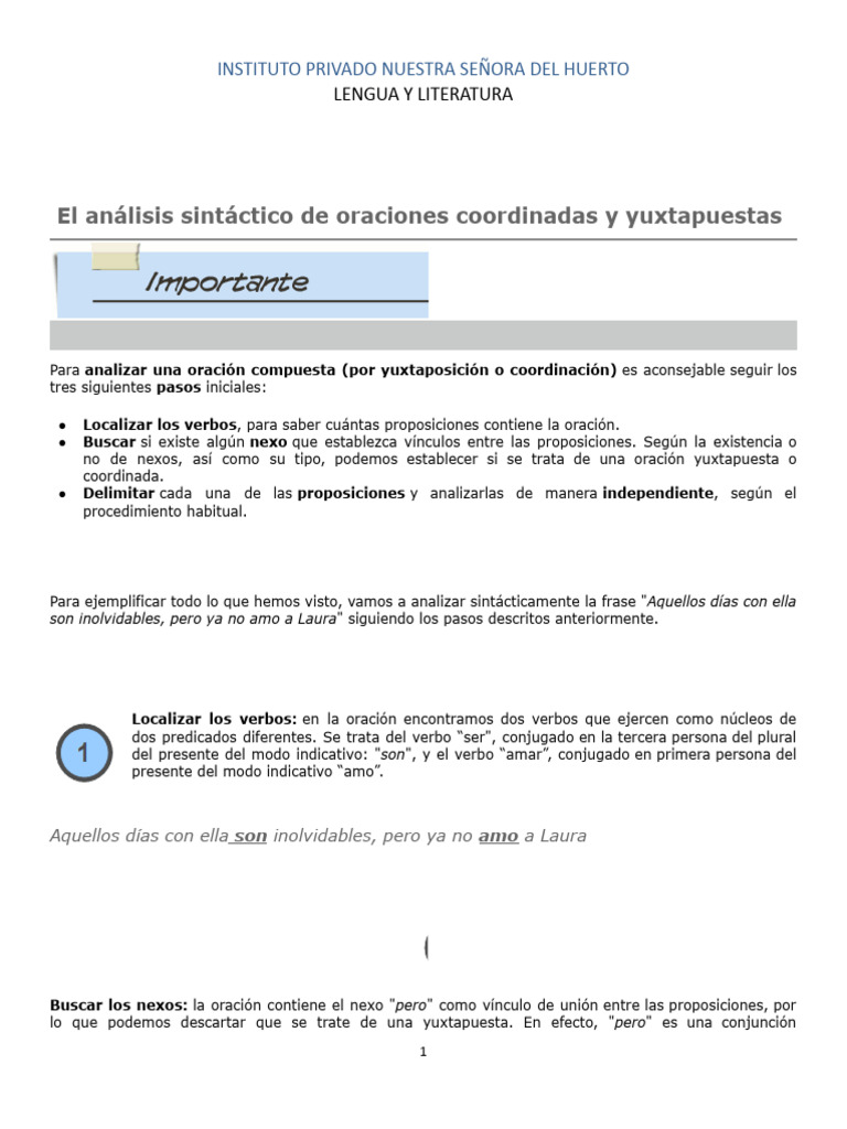 Análisis Sintáctico de Oraciones Coordinadas | PDF | Oración ...