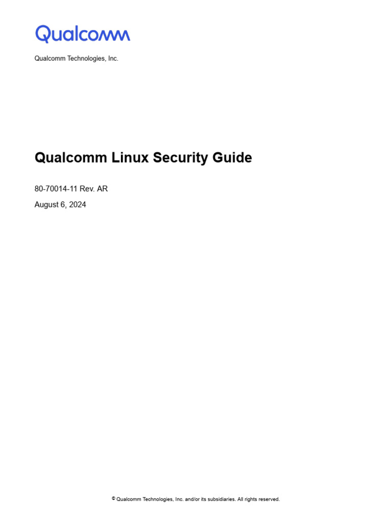 80-70014-11 REV AR Qualcomm Linux Security Guide | PDF | Virtual Machine |  Cryptography