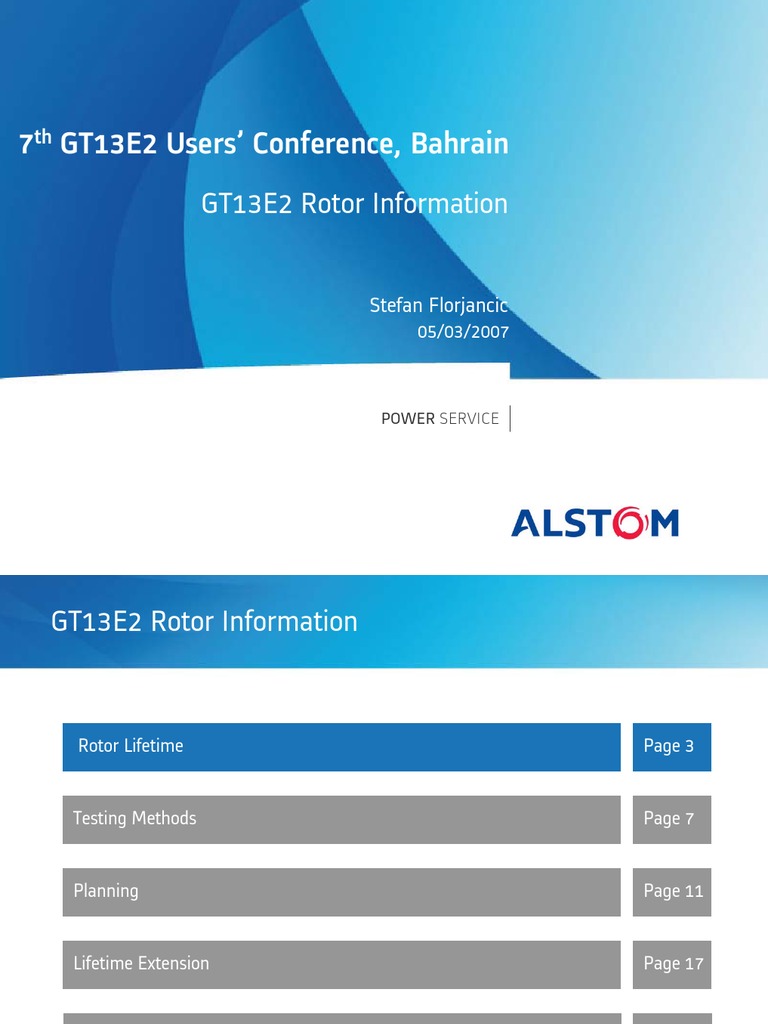 05 GT13E2+Rotor+Information Handouts | PDF | Turbine | Mechanical ...