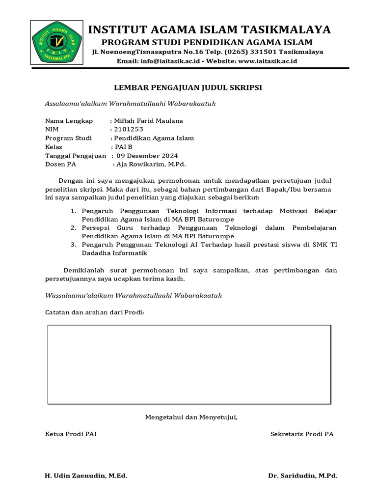 Judul Skripsi | PDF