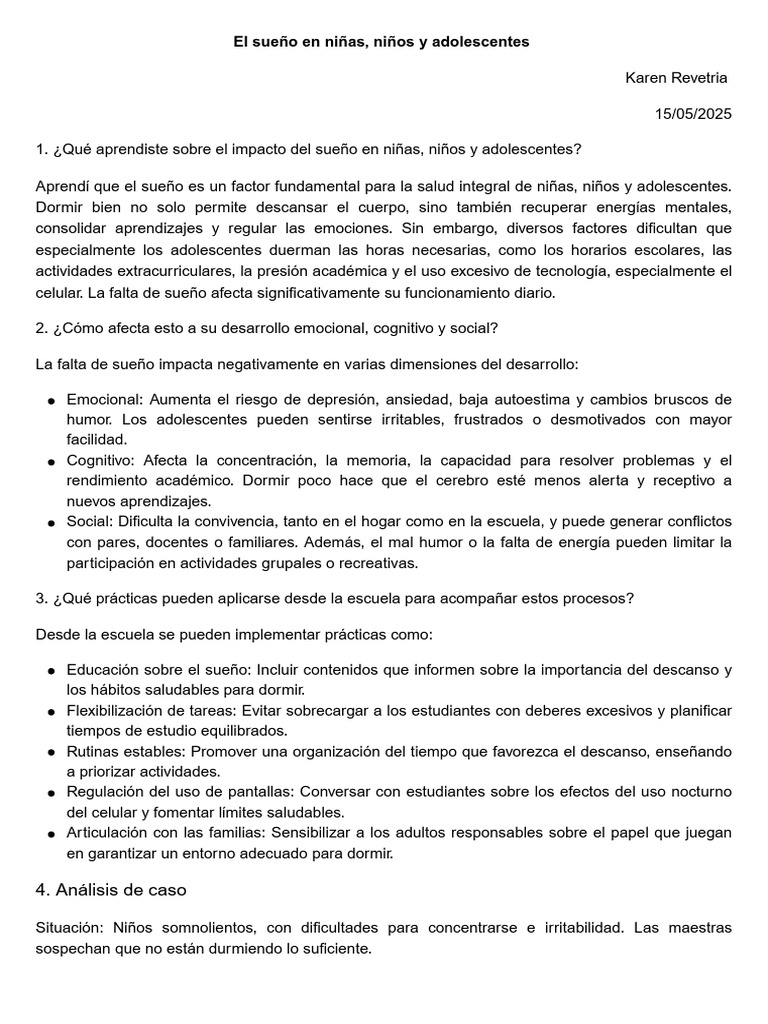 Sueño en Niños y Adolescentes - 20250520 - 065434 - 0000 | PDF | Dormir ...