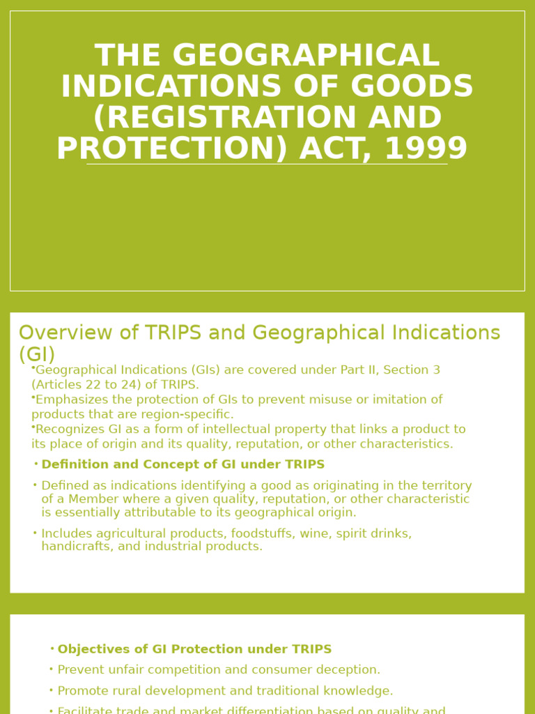Understanding India's GI Protection Act | PDF