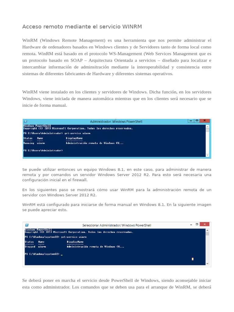 Administración remota con WinRM en Windows | PDF | Servidor ...