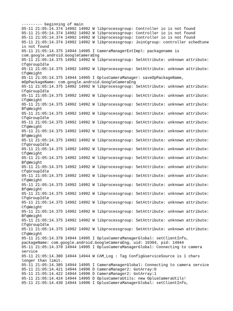 Camera Manager Log Analysis | PDF | Computing | Computer Architecture