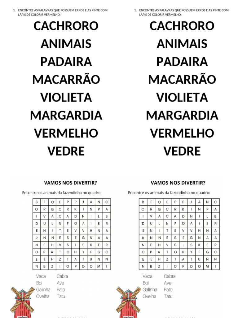 Palavras com Erros para Identificação | PDF