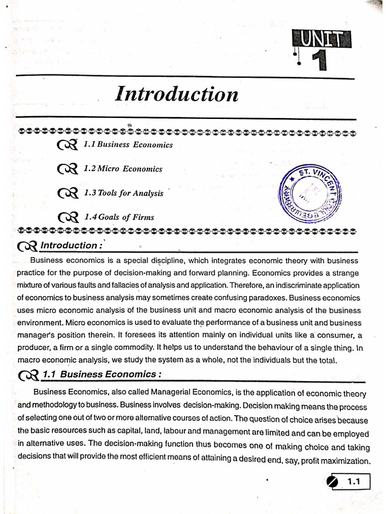 Chapter 1 Business Economics - Meaning, Scope Importance Etc. | PDF