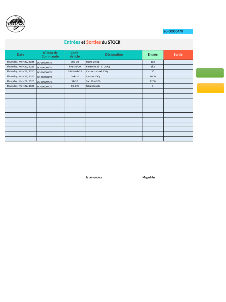Bon de chargement BC-00000470 | PDF