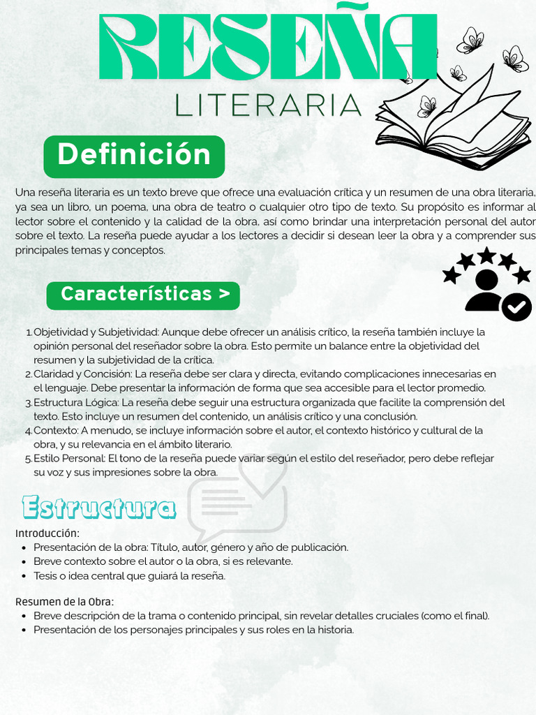 Definición y características de la reseña literaria | PDF | Autor ...