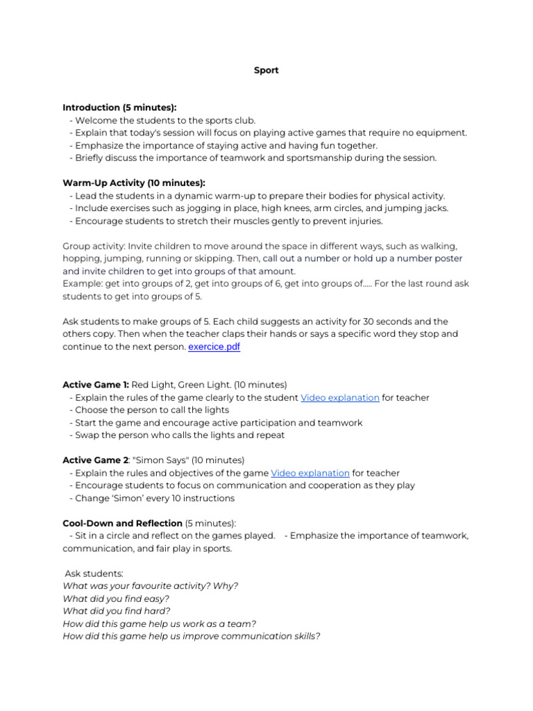 Active Games and Creative Dance Activities | PDF | Creativity