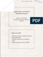 2004 Quality Issues in Forensic Laboratory Science PPT - Tim Sliter